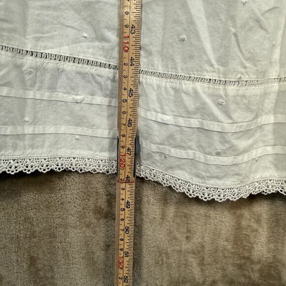 Erika Taylor White Cotton Nightgown XL Lace Trim Prairie Ballet Length - Picture 8 of 10